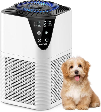 Air Purifiers for Home Large Room up to 1750 Sq Ft, H13 True HEPA Filter Air Purifiers for Bedroom, 25dB Quiet with Fragrance Diffuser for Home,Bedroom,Office (White)