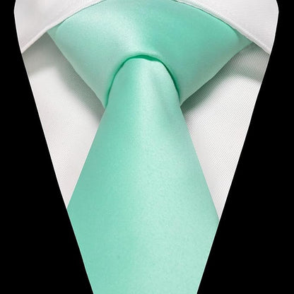 RBOCOTT Solid Color Tie and Pocket Square Hankerchief with Lapel Pin Set for Men