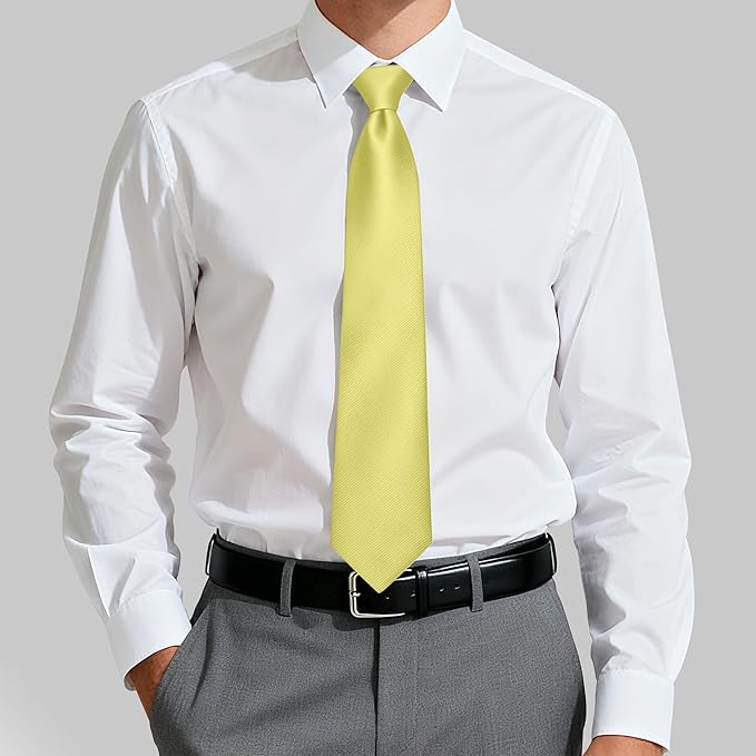 Fineknot Black Ties for Men, Formal Neckties for Men, Solid Color Mens Ties for Business, Wedding, Party, Mens Neck Tie