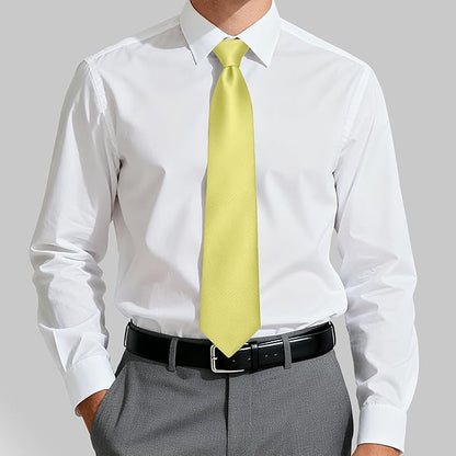 Fineknot Black Ties for Men, Formal Neckties for Men, Solid Color Mens Ties for Business, Wedding, Party, Mens Neck Tie