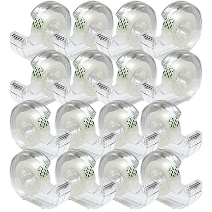 Clear Tape, Transparent Tape for Office, 3/4 in, Dispensered, 16 Packs