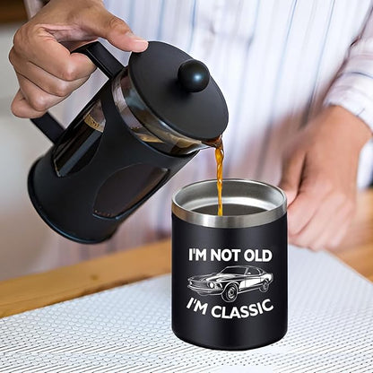 Birthday Gifts for Men - I'm Not Old I'm Classic Coffee Mug - Christmas Birthday Gifts for Men, Dad, Grandpa, Him, Husband (14oz, Black)