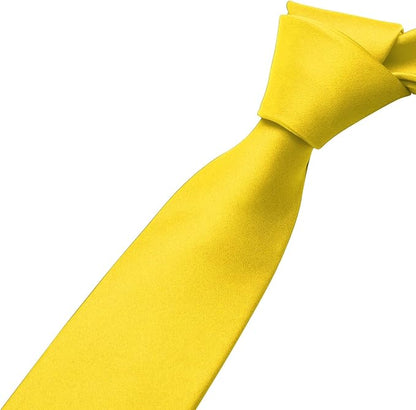 KOOELLE Men's Ties Solid Pure Color Plain Neckties Formal Black Ties For Men