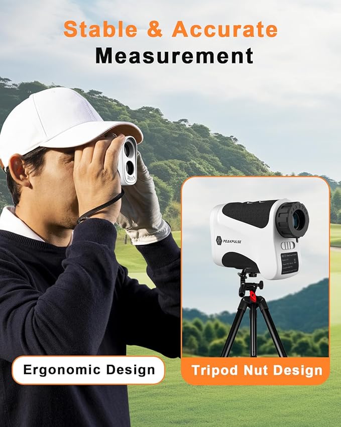Golf Rangefinder 650/1200/1700 Yards Range Finder Golfing 6X Magnification 0.5 Yard Accuracy Flag Pin Lock Vibration Fast Focus High Clarity Display Easy to Use
