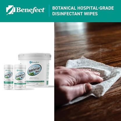 Benefect Botanical Disinfecting Wipes - (170 Wipe Count) Natural, No Residue - Antibacterial Disinfectant, Multi-Surface Cleaning and Sanitizing Wipes