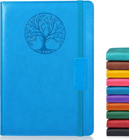 Biuwory A5 Lined Journal Notebook – 256 Pages, Hardcover Faux Leather, Blue