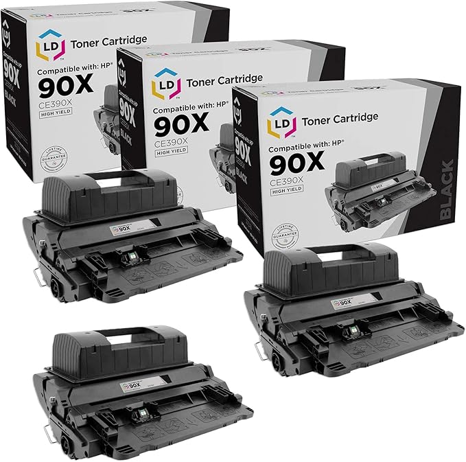 LD Products Compatible Toner Cartridge Replacements for HP 90X 90 X CE390X High Yield (Black, 3-Pack) for Laserjet Enterprise 600 M602dn, 600 M602x, 600 M603dn, 600 M603n, 600 M603xh, M4555f, M4555h