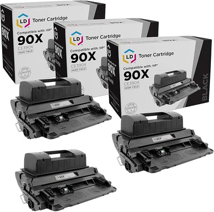 LD Products Compatible Toner Cartridge Replacements for HP 90X 90 X CE390X High Yield (Black, 3-Pack) for Laserjet Enterprise 600 M602dn, 600 M602x, 600 M603dn, 600 M603n, 600 M603xh, M4555f, M4555h