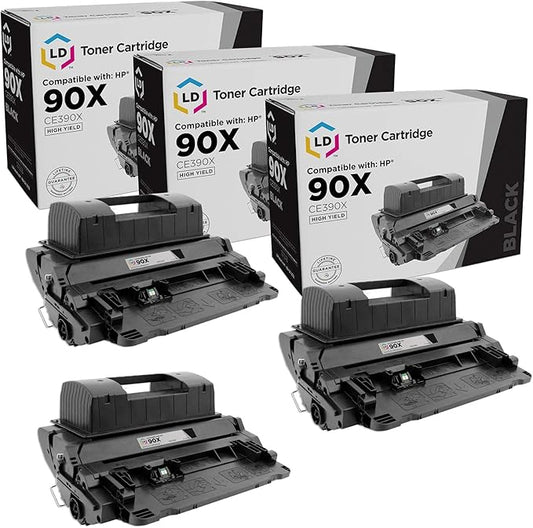 LD Products Compatible Toner Cartridge Replacements for HP 90X 90 X CE390X High Yield (Black, 3-Pack) for Laserjet Enterprise 600 M602dn, 600 M602x, 600 M603dn, 600 M603n, 600 M603xh, M4555f, M4555h