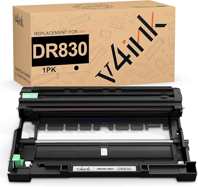 v4ink Compatible DR830 Drum Replacement for Brother DR830 DR-830 Drum Unit for Brother TN830 TN830XL DCP-L2640DW HL-L2400D HL-L2405W HL-L2460DW HL-L2480DW MFC-L2820DW MFC-L2900DW Printer - NOT Toner