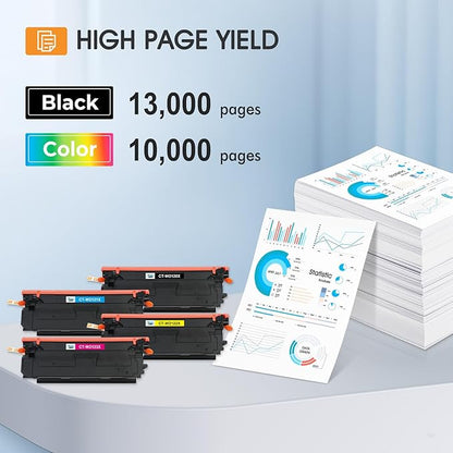 212X 212A Toner Cartridges 4 Pack Compatible for HP 212X 212A W2120X W2120A (with Chip) for Color Laserjet Enterprise M555dn M554dn M555x M554 M555 MFP M578 Series Printer Ink (New Version-BK/C/Y/M)