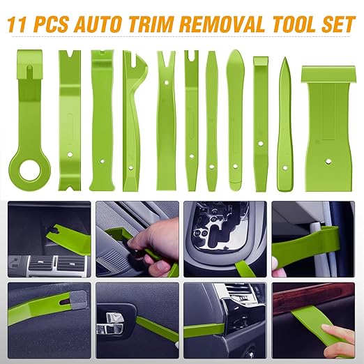 GOOACC 238Pcs Trim Removal Tool, Auto Push Pin Bumper Retainer Clip Set Fastener Terminal Remover Tool Adhesive Cable Clips Kit Car Panel Radio Removal Auto Clip Pliers, Green
