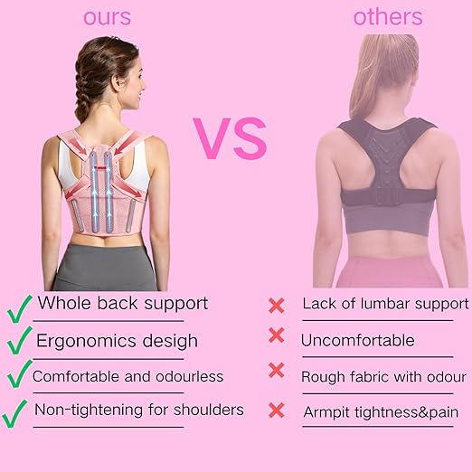 Back Brace Posture Corrector for Women - Adjustable Upper Posture Support Bras for Neck Shoulder Back Straightener - Comfortable Posture Corrector Invisilite Hunchback Slouching Under Clothes (Medium)