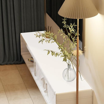 Leather Desk Mat,1.8mm Thick,12x42 Inch Desk Cover,Desk Protector Mat,Dresser Cover Top,Dresser Top Cover,Dresser Top Protector,Desk Covers On Top of Desks(White+White,12×42)