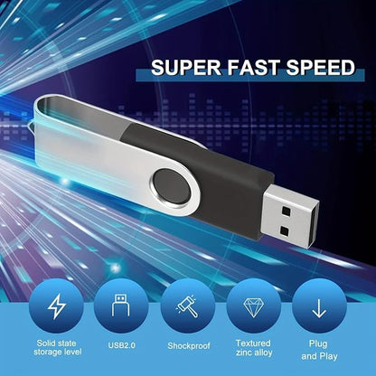 Generic 64GB Flash Drive 5 Pack USB 2.0 Flash Drive Thumb Drive USB Flash Driver Drive Pack Keychain Design Jump Drives Memory Stick for Data Storage(5 Pack Swivel USB Mixed Colors 64GB)