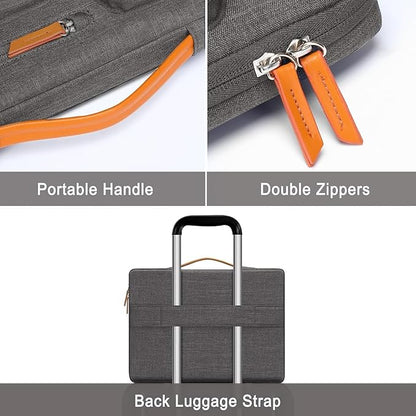 MOSISO 360 Protective Laptop Case 13 inch, 13 inch Laptop Sleeve Compatible with MacBook Air M4 M3 M2 M1 2025-2018/Pro M2 M1 2025-2016, Side Open Carrying Case with 4 Zipper Pockets&Handle, Taupe Gray