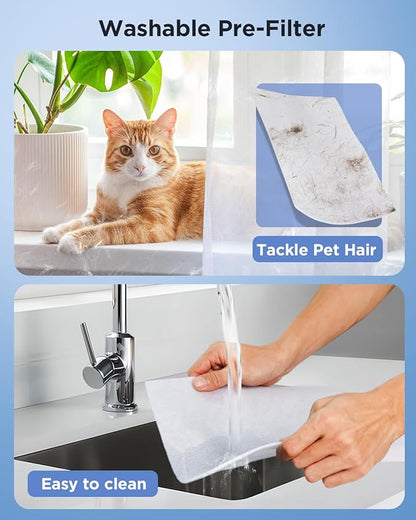 Air Purifiers for Home Large Room up to 2200sq.ft, MOOKA Air purifier for Home Pets with Washable Filter, PM 2.5 Display Air Quality Sensor Air Cleaner for Bedroom, Dorm room, Pets, Office, PR1