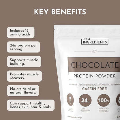 Chocolate Protein Powder – 30-Serving Blend with 100% Grass-Fed Whey & Organic Plant Proteins – Rich Cocoa Flavor – Supports Muscle Recovery, Energy & Satiety* – No Artificial Sweeteners or Fillers