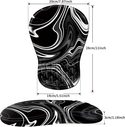 YIWEI Ergonomic Mouse Pad with Wrist Rest - Comfortable Office Mousepad with Memory Foam Wrist Support for Carpal Tunnel Relief, Mouse Pads with Non-Slip Base for Gaming and Home (Black-2)