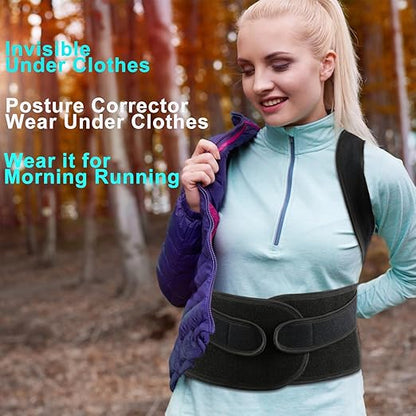 PAZAPO Posture Corrector for Men and Women - Back Brace Full Back Support Straightener for Hunchback - Upper and Lower Lumbar to Relieve,Small(24-29 Inches)
