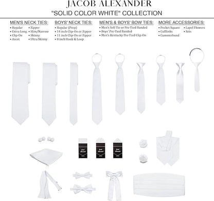 Jacob Alexander Solid Color Mens Tie - Soft-lined Necktie - Timeless Formal Look for Weddings and Business - (Regular Size)