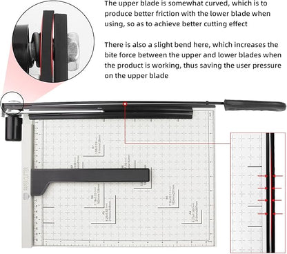 ZEQUAN A4 Paper Cutter Heavy Duty Metal Base, Stack Paper Trimmer Guillotine 13" Cutting Length, Guillotine Paper Slicer Cutter, 10 Sheet Capacity, for Office Home or School