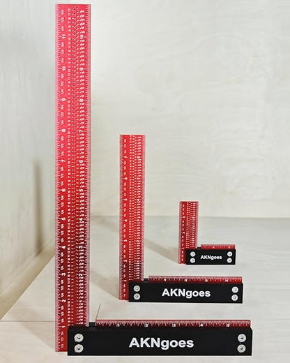Precision Woodworking Square Ruler for Measuring and Marking, Square Ruler with Support Lip, Self Standing for Quick Measurement, Framing Tool for Professional Carpentry Use- 4 Inch