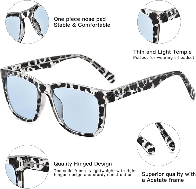 99.9% Blue Light Blocking Glasses For Men Women Anti-Fatigue Computer Gaming Sleep Glasses Reduce Eye Strain