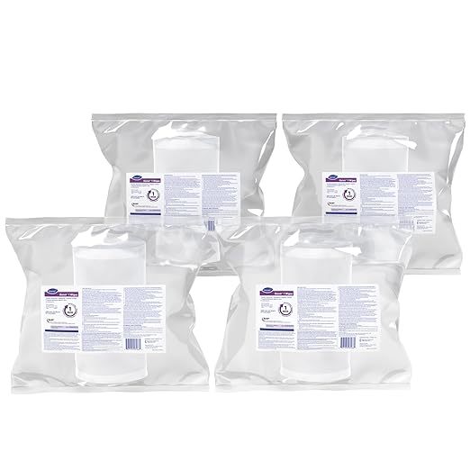 Oxivir Diversey 1 100850925 Disinfectant Cleaning Wipes, Pre-Moistened with Accelerated Hydrogen Peroxide AHP, Unscented, 160 Extra Large 11x12-Inch Wipes, 1-Refill Bag (Pack of 4)
