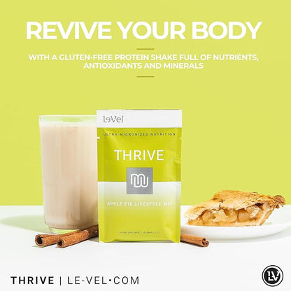 Thrive Protein Shake | 16 Packets (35g Each) | Gluten-Free, Pea Protein Blend, Probiotics, Fiber & Digestive Enzymes | Supports Lean Muscle (16 Packets (Single Servings), Apple Pie)