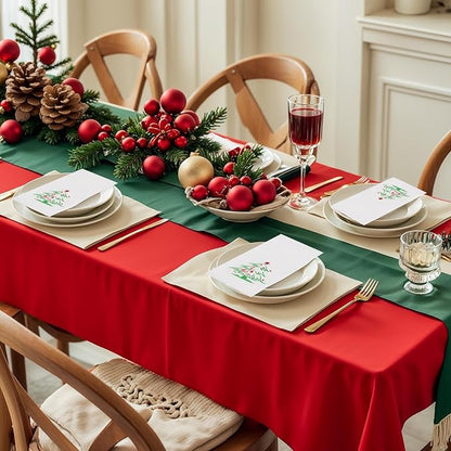 Supernal 100pcs Christmas Napkins Disposable - Christmas Tree Paper Napkins - Linen Like Holiday Napkins - Party Dinner Napkins Disposable Guest Towels for Bathroom Kitchen Christmas Party Decor