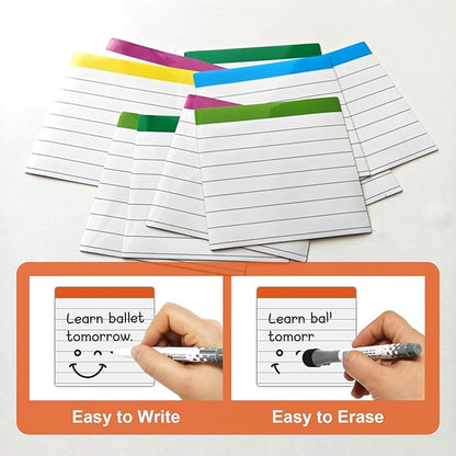 Dry Erase Magnetic Sheets 3x3 with Ruled Lined,Form Good Handwriting,Small Square Magnetic Stickers 36 Pieces