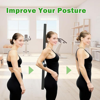 Back Straightener Posture Corrector for Women and Men - 32 Inch Heavy Duty Back Cracker with Anti-Slip and Cushioning Pads - Compatible Back Stretcher for Whole Family