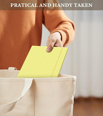 Small Legal Pads 5x8 Notepad, 6 Pack Note Pads 5x8 College Ruled Writing Pads Yellow Legal Note Pads for Work, Micro Perforated Lined Paper 5 x 8 Note Pads 30 Sheets/Pad College Ruled Pads of Paper