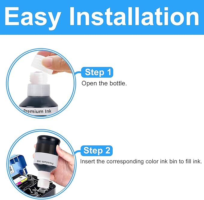 LCL GI-20 GI20 Ink Bottles Replacement for Canon 20 GI20 GI-20 Ink Refill Bottles Compatible with Canon PIXMA G5020 G6020 G7020 Printer (4-Pack,Black Cyan Magenta Yellow)