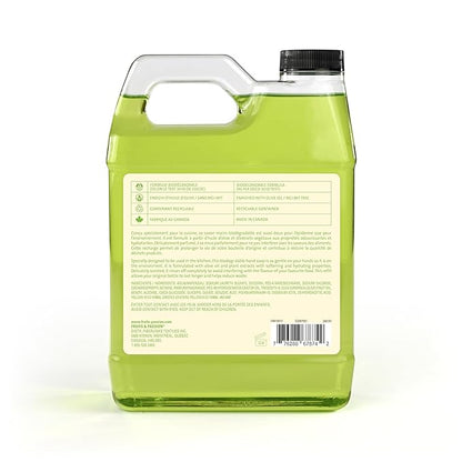 Cucina Fruits & Passion Hand Soap Refill – 1 Liter (33.8 oz) Lime Zest and Cypress – Purifying All Natural Kitchen Hand Soap with Olive Oil – Vegan and Moisturizing Formula