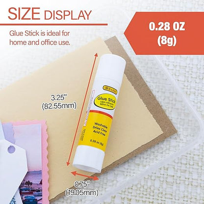 BAZIC Products Glue Stick 8g/0.28 Oz, White Glue Sticks, Acid Free for Photos Paper Art Craft at School Home Office (30/Pack), 20-Pack
