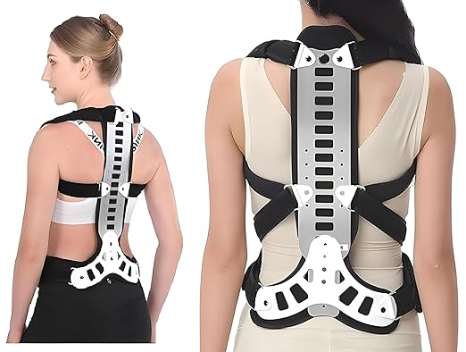 Adjustable Spine Posture Corrector for Back Support,2026 New Full Scoliosis Back Brace Posture Corrector for Kyphosis and Vertebral Compression Fracture Men and Women (Black, Large)
