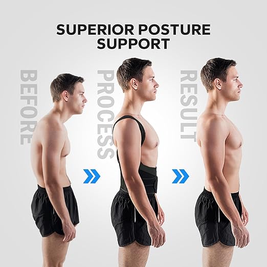 Posture Corrector for Men and Women, Adjustable Upper Back Support, Shoulder Alignment Brace for Better Posture and Daily Comfort – Wearable Under Clothes (Medium 31.5-37.4‘’)