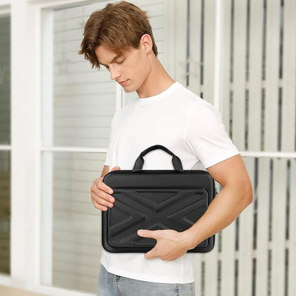 MOSISO 13-13.3 inch Laptop Hard Case, 14 inch Shockproof Waterproof Laptop Case Hard Shell Compatible with MacBook HP Dell, Carrying Sleeve Computer Bag with Sturdy Handle&Front Pocket&Belt, Black