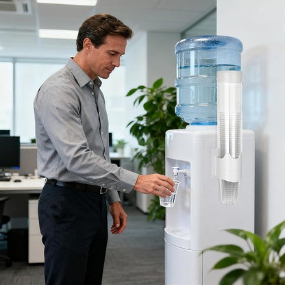 Upgraded Cup Dispenser, Wall Mount Pull Type Water Cooler Cup Holder for 9oz - 12oz Disposable Paper Plastic Cups for Home Office, with Magnetic Mounting Plate (White)