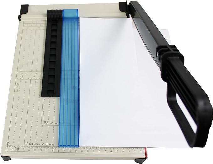 TEXALAN(R) 12-Inch Guillotine Paper Trimmer - Durable Metal & ABS, 12 Sheet Capacity with Magnetic Clamp & Guide