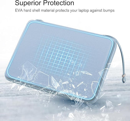 FINPAC Hard Laptop Sleeve Case for 15.3 inch MacBook Air M4 M3 M2 2025 2024, 16.2 inch MacBook Pro M4/M3/M2/M1 Pro/Max A2991 A2780 A2485 A2141, Waterproof Case for Surface Laptop/Book, Ice Blue