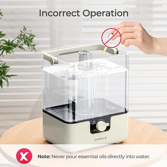 CHIVALZ Humidifiers for Bedroom, 9.37 * 7.4 * 12.67 inch, YZY6001-KC