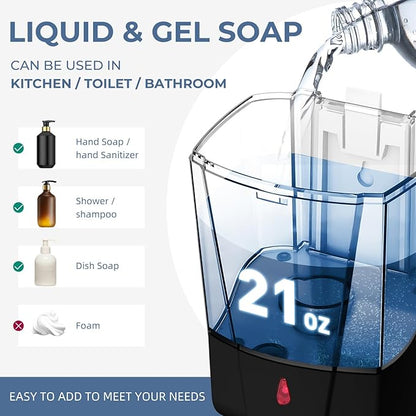 interhasa! Automatic Soap Dispenser Wall Mount 20oz Refillable Liquid Hand Sanitizer Dispenser Commercial Soap Dispenser for Bathroom Support Liquid Gel