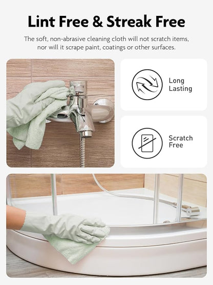 Fantasticlean Microfiber Cleaning Cloth Roll -75 Pack, Tear Away Microfiber Towels, 12" x 12", Reusable, Washable, Scratch Free, Ultra Absorbent Dishcloth for Home Supplies, Car, Pet (Moss Green)