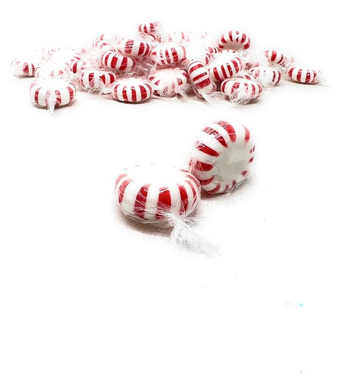 Holiday American Old Fashioned Peppermint Starlights Mints Hard Candy Discs Individually Wrapped Bulk 3 Lb's 200+ pcs (48-Oz)