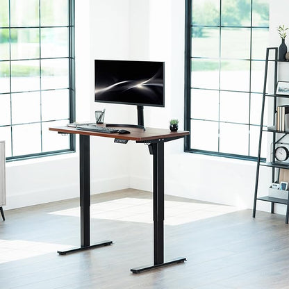 VIVO Electric 43 x 24 in Standing Desk, Memory Height Adjustment, 1B Series, Dark Walnut Top, Black Frame, DESK-1B4D