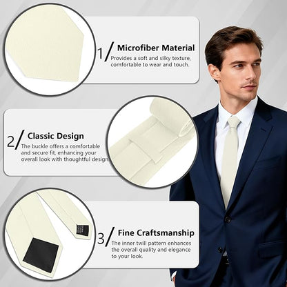 Fineknot Black Ties for Men, Formal Neckties for Men, Solid Color Mens Ties for Business, Wedding, Party, Mens Neck Tie