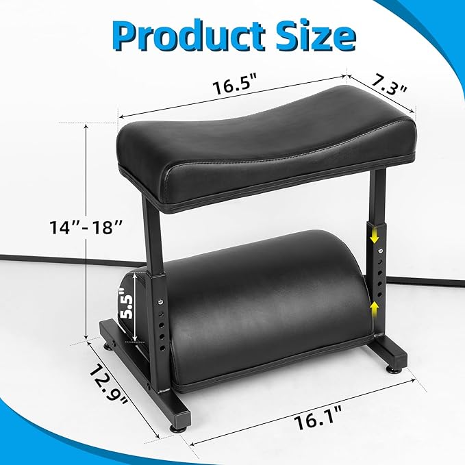 Adjustable Foot Rest Under Desk Footrest Wide Leg Rest 5 Height Positions PU Leather Covered for Desk Office Gaming Chairs Ergonomic with Foot Cushion